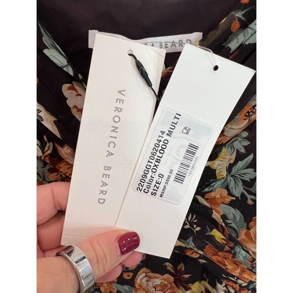 Veronica Beard Avani Floral Silk Maxi Dress NWT - Size 0 - Picture 3 of 8